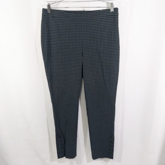 NWOT! TALBOTS! BLACK & GRAY HOUNDSTOOTH, BUTTON ANKLE DETAIL PANTS, SLACKS!SZ 12 - Picture 4 of 12